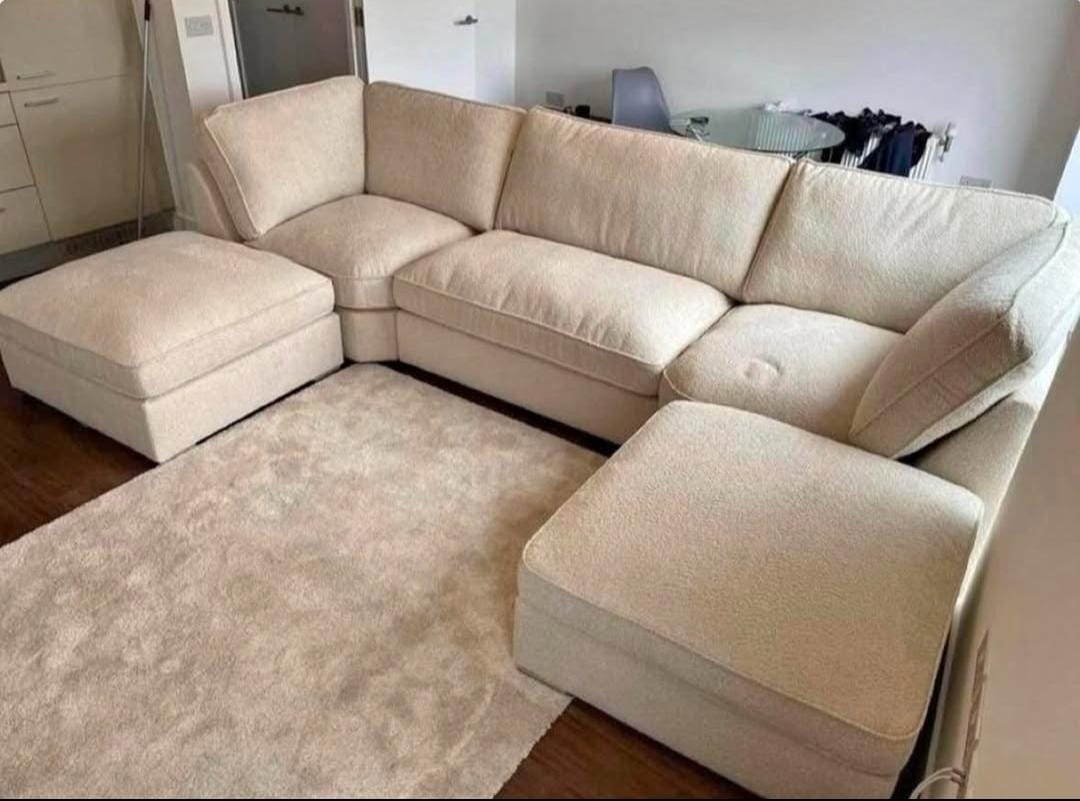 Luxury U-Shaped Modular Sofa in Soft Beige – Modern Comfort for UK Homes